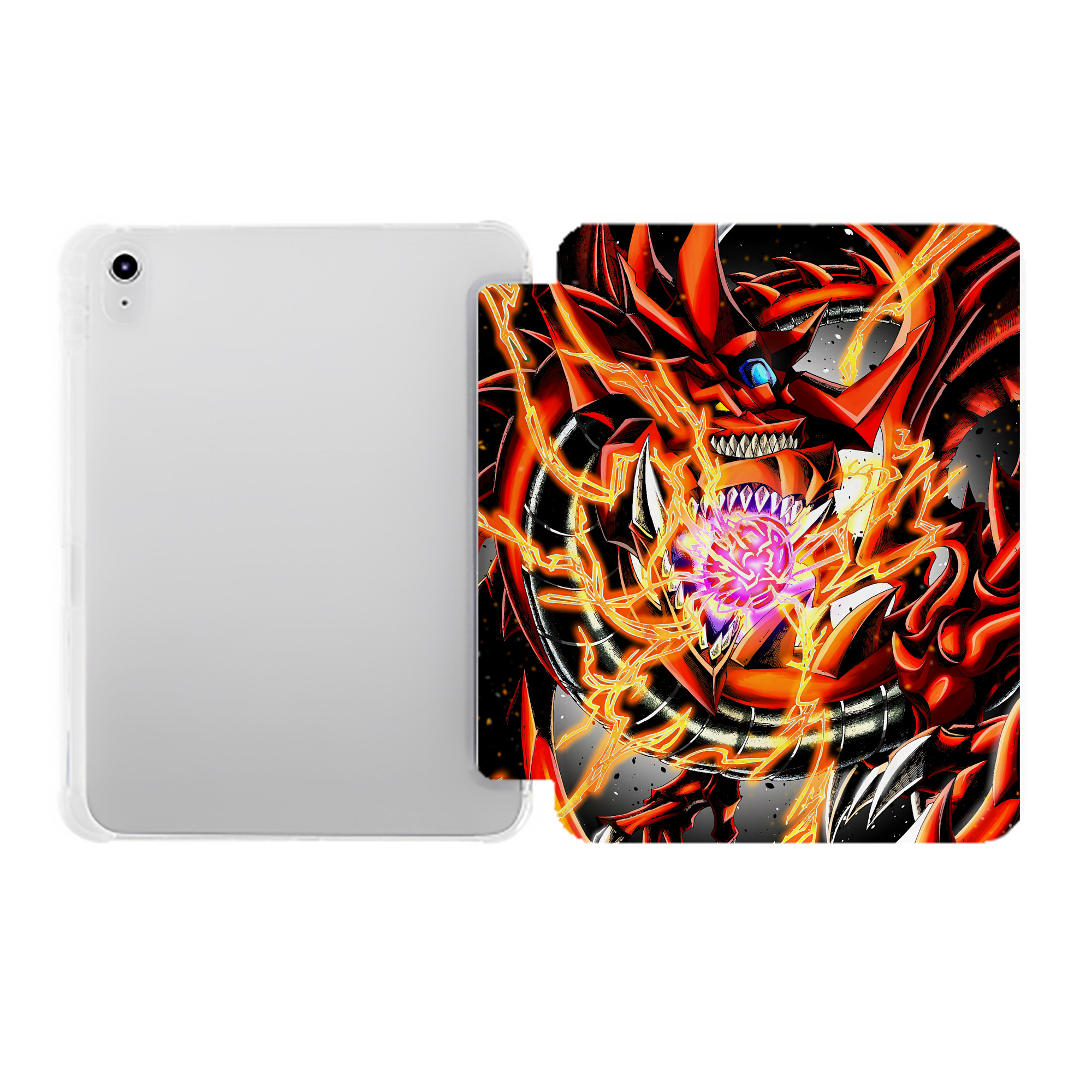 （画像用） 遊☆戯☆王 Yu-Gi-Oh! IPad ケース ペン収納付き 三つ折りスタンド PUレザー×シリコン 対応機種9.5/10.5/10.9インチ